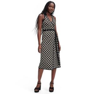 NWT Diane von Furstenberg for Target Chic Black and White Geometric Midi Dress
